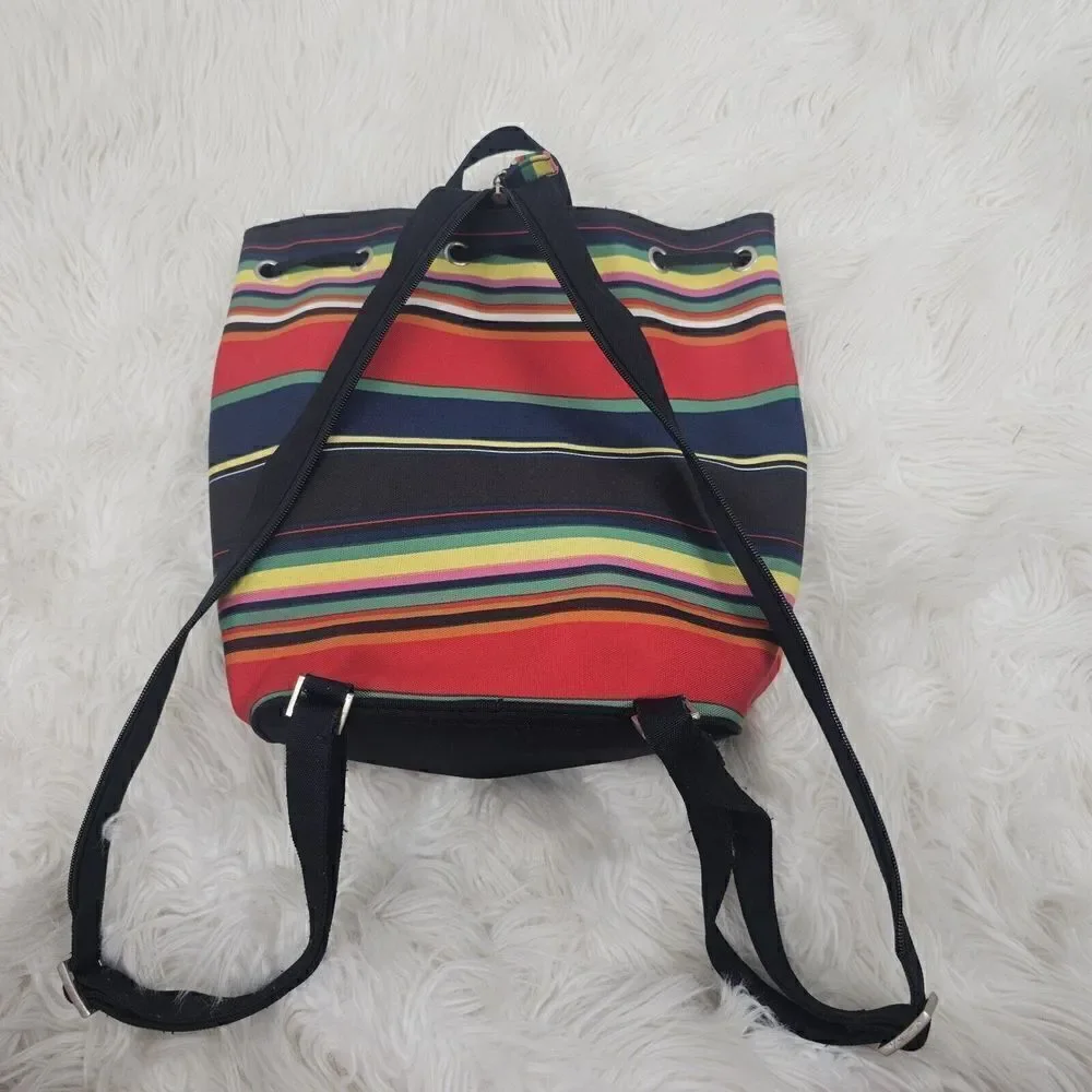 Vintage Kate Spade Striped Bucket Bag Backpack Sling